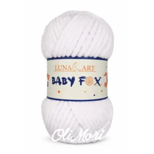 Pluszowa włóczka na maskotki Baby Fox - motek w kolorze białym 100-01