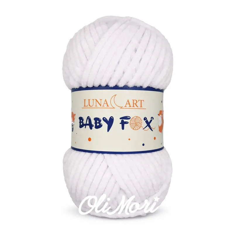 Pluszowa włóczka na maskotki Baby Fox - motek w kolorze białym 100-01