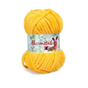 aksamitek pluszowa włóczka na maskotki szydełkowe żółta