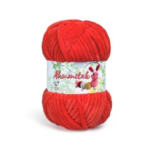 aksamitek pluszowa włóczka na maskotki szydełkowe 41 czerwona