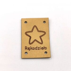 Metka Ekoskóra [Rękodzieło] [Gwiazdka] [2x3cm] beżowy