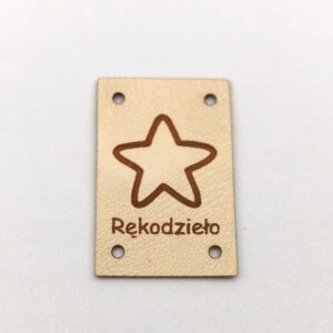 Metka Ekoskóra [Rękodzieło] [Gwiazdka] [2x3cm] kremowy