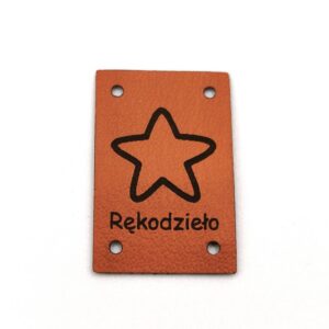 Metka Ekoskóra [Rękodzieło] [Gwiazdka] [2x3cm] rudy