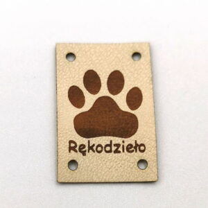 Metka Ekoskóra [Rękodzieło] [Łapka] [2x3cm] kremowy