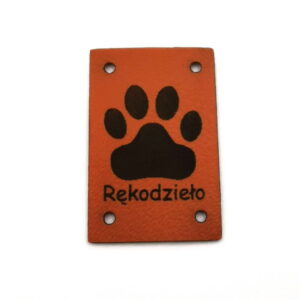 Metka Ekoskóra [Rękodzieło] [Łapka] [2x3cm] rudy