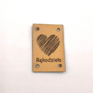 Metka Ekoskóra [Rękodzieło] [Serce] [2x3cm] beżowy