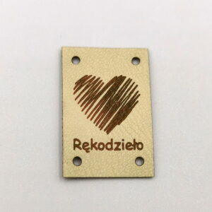 Metka Ekoskóra [Rękodzieło] [Serce] [2x3cm] kremowa