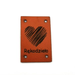 Metka Ekoskóra [Rękodzieło] [Serce] [2x3cm] rudy
