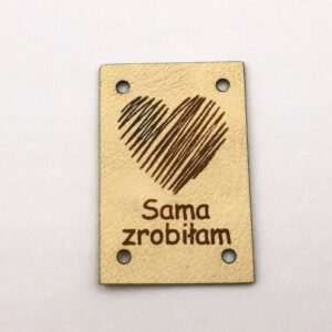 Metka Ekoskóra [Sama zrobiłam] [Serce] [2x3cm] kremowy
