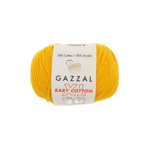włóczka gazzal baby cotton xl akryl bawełna 3417 żółty słoneczny