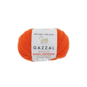 włóczka gazzal baby cotton xl akryl bawełna 3419 pomarańczowy