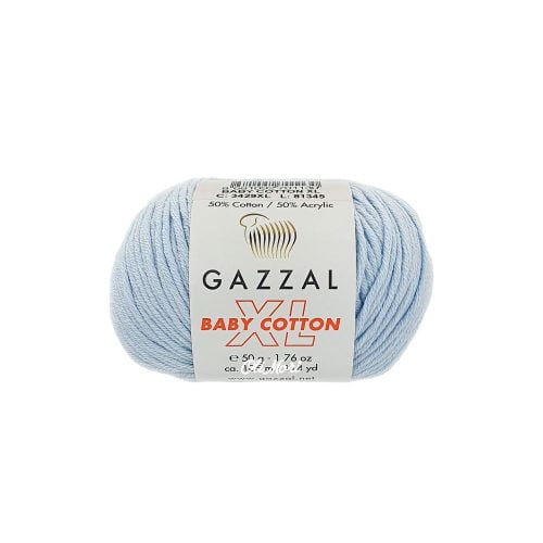 włóczka gazzal baby cotton xl akryl bawełna 3429 jasny błękitny niebieski
