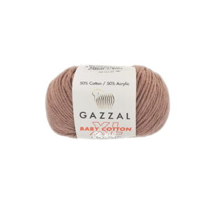 włóczka gazzal baby cotton xl akryl bawełna 3434 jasny brązowy
