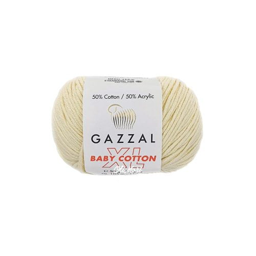 włóczka gazzal baby cotton xl akryl bawełna 3437 kremowy ecru