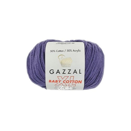 włóczka gazzal baby cotton xl akryl bawełna 3440 fioletowy śliwka