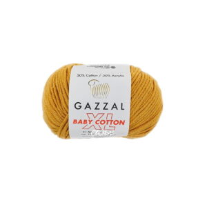 włóczka gazzal baby cotton xl akryl bawełna 3447 miodowy żółty