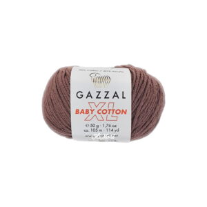 włóczka gazzal baby cotton xl akryl bawełna 3455 brązowy chłodny