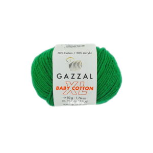 włóczka gazzal baby cotton xl akryl bawełna 3456 zielony trawiasty