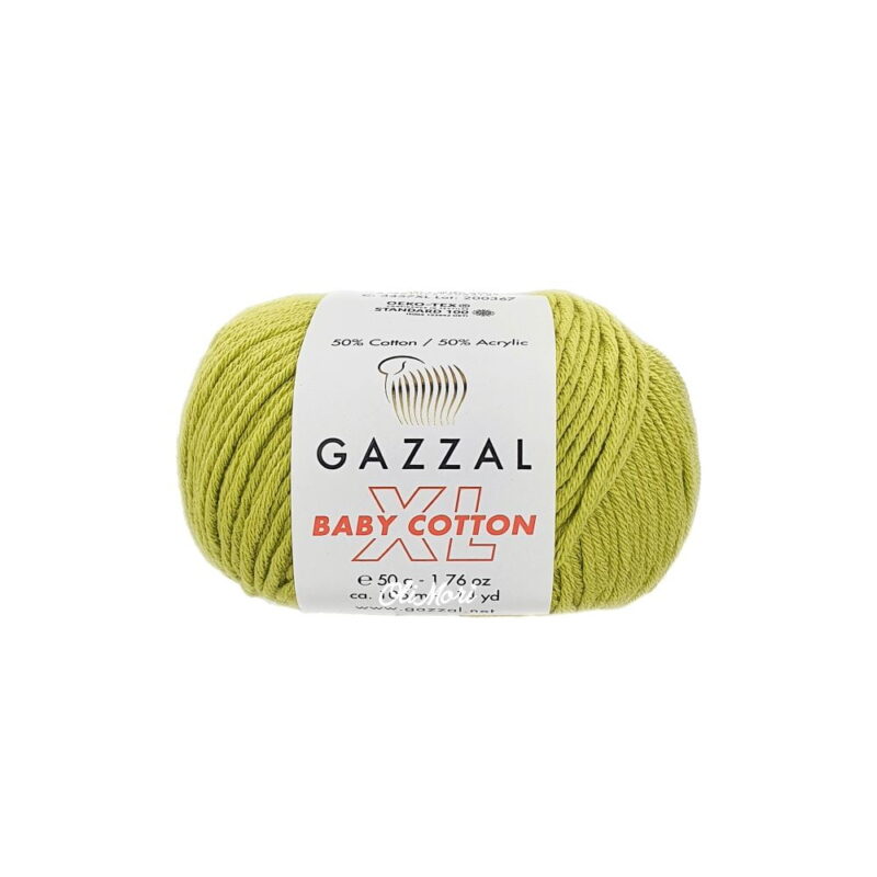 włóczka gazzal baby cotton xl akryl bawełna 3457 zielony pistacja