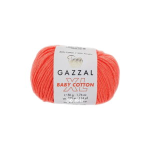 włóczka gazzal baby cotton xl akryl bawełna 3459 słodki łososiowy pomarańczowy