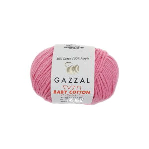 włóczka gazzal baby cotton xl akryl bawełna 3468 rózowy