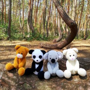 schemat na maskotki misie panda koala olimori 4w1 zestaw