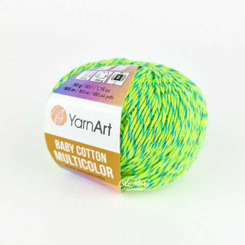 włóczka ombre z bawełną yarnart baby cotton multicolor 5213 mocne żywe kolory