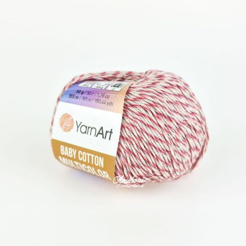 bawełniana włóczka yarnart baby cotton multicolor 5217 w odcieniach brudnego różu