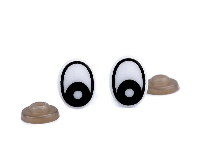 oczy do maskotek amigurumi owalne biało czarne