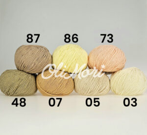 zestawienie kolorystyczne włóczki yarnart jeans odcienie kremy i beże