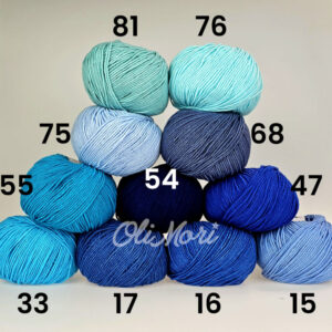 zestawienie kolorystyczne włóczki yarnart jeans odcienie niebieskiego