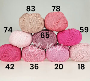 zestawienie kolorystyczne włóczki yarnart jeans odcienie różu