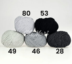 zestawienie kolorystyczne włóczki yarnart jeans odcienie szarości