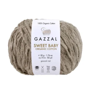 Włóczka Gazzal Sweet Baby Organic Cotton 2604 jasny brąz – zdjęcie motka