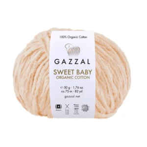 Włóczka Gazzal Sweet Baby Organic Cotton 2611 brzoskwiniowy – zdjęcie motka