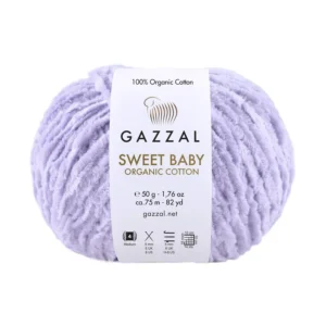 Włóczka Gazzal Sweet Baby Organic Cotton 2614 jasny fiolet – zdjęcie motka