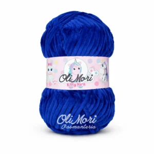 Włóczka pluszowa OliMori Kitty Yarn 42 Szafirowy — miękka włóczka do szydełkowania maskotek