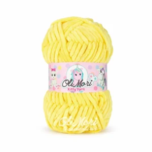 Włóczka pluszowa OliMori Kitty Yarn 47 Żółty — miękka włóczka do szydełkowania maskotek