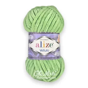 Włóćzka Alize Velluto - motek w kolorze jasno zielonym