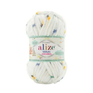 włóczka do amigurumi z kolorowymi plamkami alize velluto mini colors 8115