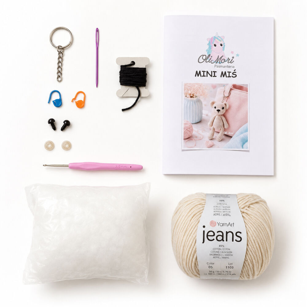 Zestaw do nauki szydełkowania Mini Miś DIY + instrukcja - obrazek 4